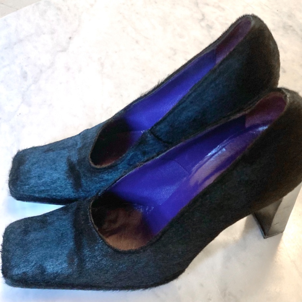 Vintage David Aaron Pony Hair Pumps - size 9 (Vero Cuoio) - Picture 14 of 16